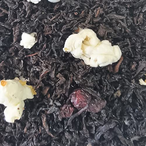 Naturideen® Popcorn Wildkirsche Schwarzer Tee 100 g – aromatisierter schwarzer Tee mit Kirsche und Popcorn