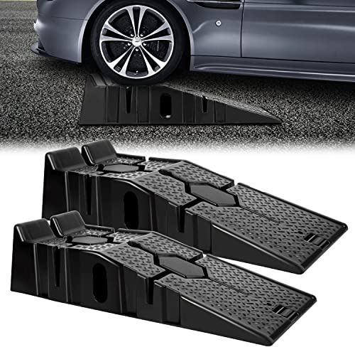 Sonnewelt Set di 2 rampe di carico in plastica, 90 cm, pesanti rampa fino a 2500 kg/2,5 T, larghezza fino a 330 mm, rampa per auto con protezione, 90 x 33 x 22 cm