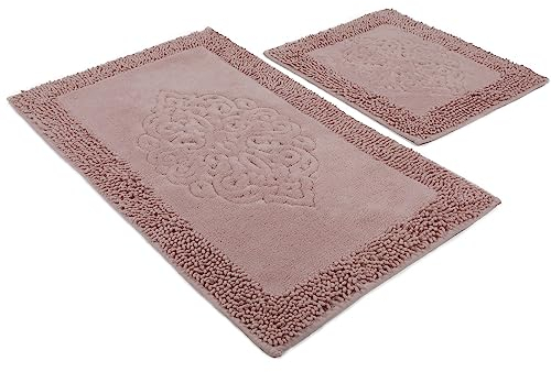 Badteppich-Set, 2-teilig, Hellbraun, rechteckig