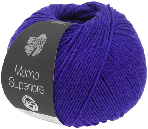 LANA GROSSA Merino Superiore | Pure, extrafeine Merinowolle waschmaschinenfest und filzfrei | Handstrickgarn aus 100% Schurwolle (Merino extrafein) | 50g Wolle zum Stricken & Häkeln | 180m Garn FB32