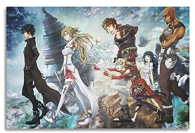 VZRSQZK Anime Sword Art Online Poster, dekoratives Gemälde, Leinwand, Wandposter und Kunstdruck, modernes Familienschlafzimmer-Dekor-Poster, 20 x 30 cm