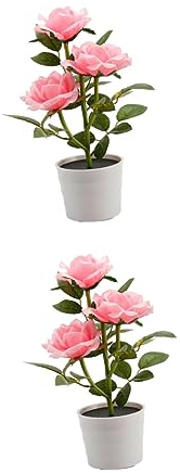 Housoutil 2st Solarleuchten Im Freien Geschenk Rose Led-licht Solarleuchten Schlafzimmer Dekorative Solarleuchten Solarrosen-led-leuchten Dekorative Solarlampe Blumentopf Draussen