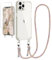 Ciciber Handykette Hülle für iPhone 12/12 Pro Handyhülle mit Band und Schutzfolie, Transparent Case mit Schnur zum Umhängen Kordel Necklace Hülle Schutzhülle für iPhone 12/12 Pro 6.1, Regenbogen