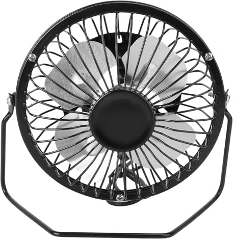 Warmhm 4-zoll Kleiner Ventilator mit Solarpanel Schwarz Tragbarer Kühlventilator aus Eisen Solarbetriebener Lüftungsventilator für Garten oder Camping