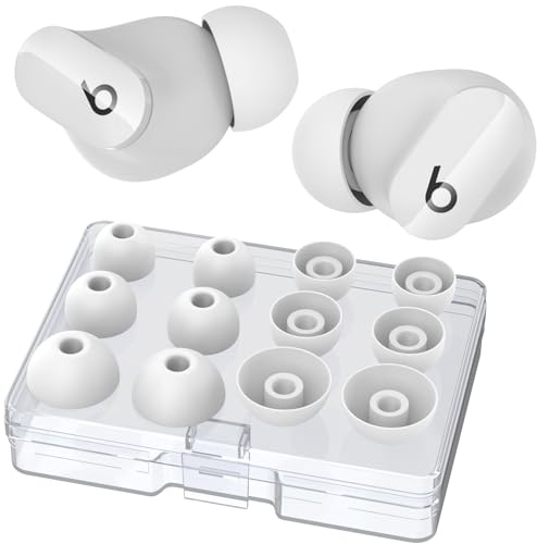 AhaStyle Ohrstöpsel für Beats Studio Buds/Powerbeats Pro 2/Solo Buds/Fit Pro/Studio Buds +【Passt den Ladekoffer】 6 Paare S/M/L Silikon Ohrstöpsel Ersatzstöpsel für Beats Wireless Bluetooth-Kopfhörer