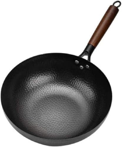 LRTYZBD Kitchen Craft World of Flavours Wok traditionnel en acier carbone martelé à la main pour induction Diamètre 34 cm