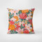 Kissen 45x45 Orange Pink Floral Dekokissen Leinen Kissenbezüge Waschbar Kissenhüllen mit Reißverschluss Pillow Cover Kopfkissenbezug für Sofa Wohnzimmer Garten Outdoor