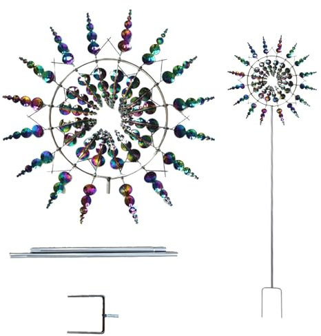 Moulin à vent en métal 3D - Moulin à vent magique - Moulin à vent de jardin - 3D - Moulin à vent en métal - Moulin à vent - Moulin à vent - Sculpture de cour
