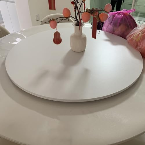 Weiß Großer Holz Drehteller, Esstisch Drehbares Serviertablett, Tischplatte Drehscheibe, 360º Rotierende Tablett Mit Silent Base, Drehbar Plattenteller Für Küche Essen, Parteien, Hochzeit(60cm/24in)