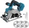 Bürstenlose Mini-Kreissäge, Handkreissäge kompatibel für Makita 18V Akku mit 3 Sägeblättern (125mm), 1000 W Kupfermotor, 5500RM/min Multifunktionssäge für Holz Kunststoff Metall (ohne Akku)