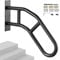 VEVOR Pasamanos de Escalera para Escalones Exteriores 813 mm Barandilla de Seguridad Montado en Pared para 1-3 Escalones Acabado Negro Mate para Personas Mayores, Embarazadas, Discapacitadas