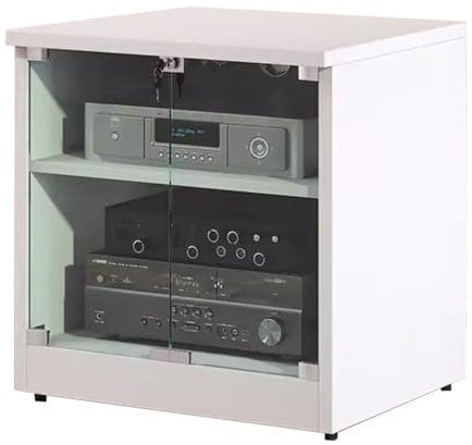 ZDHFFFUK HIFI-Audioschrank, 2 Ebenen, HiFi-Racks und -Ständer, Audio-Rack, Audio-Unterhaltungseinheit, Medienschrank, Heimkino, KTV, professioneller Geräteschrank (weiß, 60 x 50 x 60 cm (2 Ebenen))