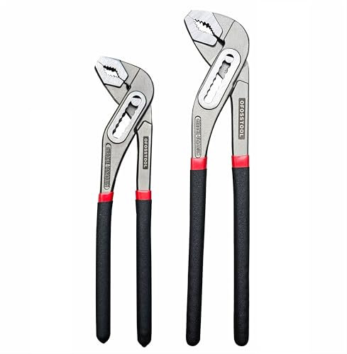 2 Pieces Groove Joint Pliers Set,10&12 Inch Adjustable Multi-Purpose Water Pump Pliers Tongue And Groove Pliers Pliers Set for Home Repair, Making Crafts &Repairing Electronic Devices(2PCS Silver)