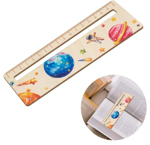 JEYORZY Lesehilfe Kinder 1 Klasse Lesehilfe Endlich Schulkind Personalisiert Holz Lesezeichen Leselineal - Geschenk zum Schulbeginn Einschulungsgeschenk aus Holz