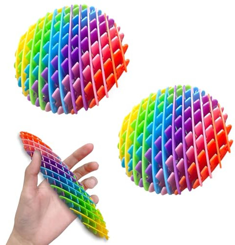 2 Stück Fidget Wurm,Anti Stress Fidget Worm Spielzeug,Stretchy Wurm Sensorisches Fidget Spielzeug Stressabbau,Sensory Toys für Erwachsene und Kinde Entspannung (Regenbogenfarben)