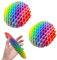 2 Stück Fidget Wurm,Anti Stress Fidget Worm Spielzeug,Stretchy Wurm Sensorisches Fidget Spielzeug Stressabbau,Sensory Toys für Erwachsene und Kinde Entspannung (Regenbogenfarben)