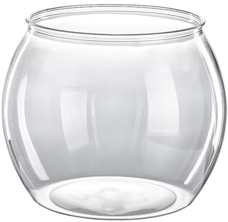 Jeorywoet Plastic Fish Bowls 6.3'' Dia Clear Goldfish Bowl Shatterproof Fish Bowl Vase Small Aquarium Fish Bowl for Hydroponic Planter Terrarium Bowl Office Decor