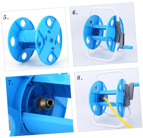 BESPORTBLE Carrello Avvolgitubo Acqua Per Giardino Supporto Portaoggetti Metallico Telaio Per Autolavaggio Design Portatile Facile Da Installare e Utilizzare