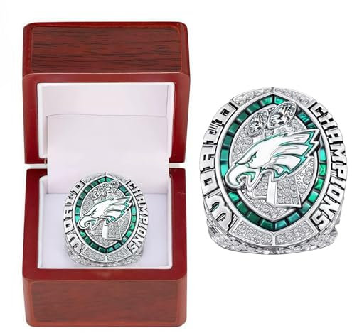 HYKJSHED 2024 World Championship Football Champions Ring Fantasy Football Ringe Vatertag Sammlerstücke Fan Geschenk(14)