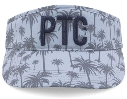 Palm Tree Crew Unisex's Puma X PTC Golf Visor, Gray-Palm-Print, One Size