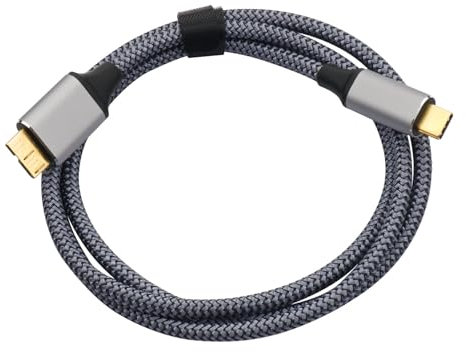 KEXIAO Cable USB C a USB C para discos duros MicroB a MicroB, cable USB C de 5 Gbps para discos duros externos