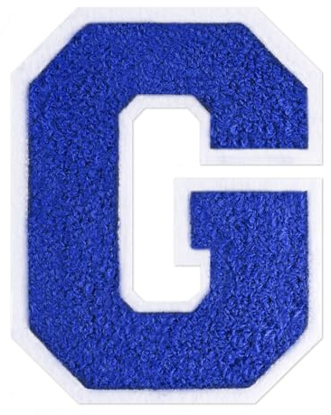 QianSiLi 6.5 Inch Chenille Iron On Letters for Clothes Varsity Letter Patches Embroidered Patch Iron On Patches for Clothing Jacket/Hoodie/Varsity (Blue,G)