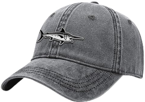 Outdoor Shaping Herren Baseballkappe, Damen Basecap, Unisex Kappe – Verschluss in Einheitsgröße, verstellbar, Freizeit, atmungsaktiv, Klassische Cap mit Schwertfisch Stickerei