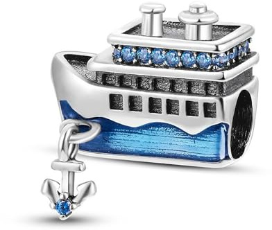 SBUTUXC Charms aus 925er Sterlingsilber für Armbänder und Halsketten, Reise-Weltraum-Anhänger, Perlen, Wellen, Fische, Sommer-Cocktail-Charms, Schmuck-Charm für Frauen
