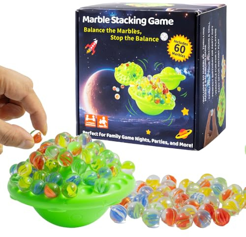 oupados glasmurmeln Logikspiel mit 60 Kugeln, Balancespiel für 1-4 Spieler
