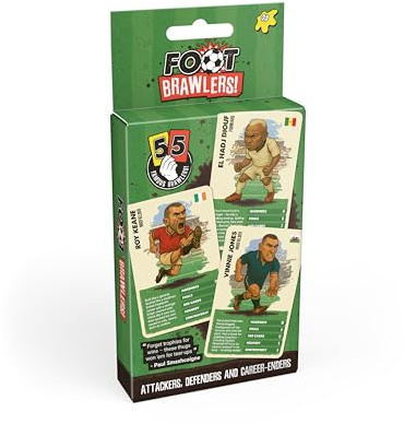 Footbrawlers – The Ultimate Football Card Game for Adults & Teens – 55 Attacking, Defending & Career-Ending Legends – Hilarious Gift for Football Fans, Lads & Game Nights – Retro Collectable Game