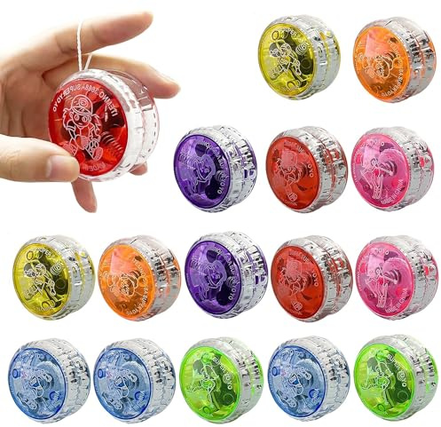 RNPKZ 15 pezzi luce LED YoYo, Professiona Looping Yoyo per principianti, plastica Yoyo, cuscinetti a sfera reattivi, JoJo bambini, JoJo giocattoli per principianti e bambini, Yoyo per bomboniere