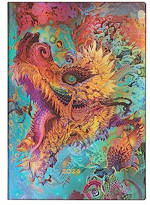 Paperblanks 12 Monate Softcover Flexis-Kalender 2024 Humming Dragon | Horizontal | Midi (125 × 175 mm)
