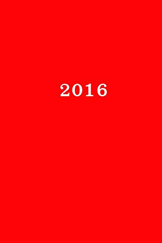 2016: Calendario/Planificador de cita: 1 semana en 2 lados, Formato 6 x 9 (15.24 x 22.86 cm), Encuadernación rojo