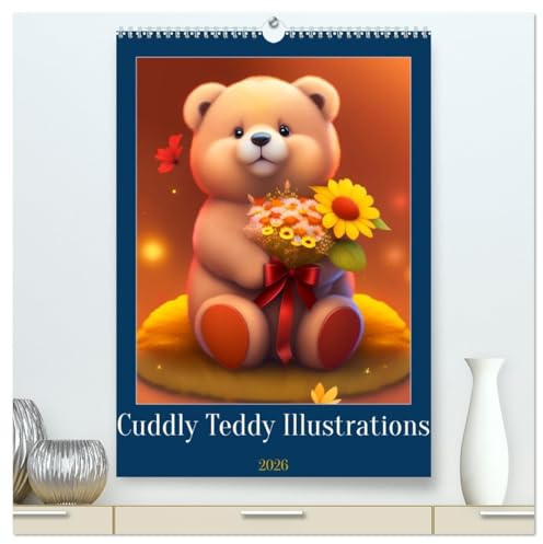 Cuddly Teddy Illustrations (High Quality Premium Wall Calendar 2026 DIN A2 portrait),CALVENDO 12 Month Wall Calendar: Cute illustrations of cuddly teddy bears for young and old (CALVENDO People)