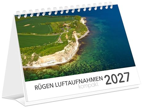 Kalender Rügen Luftaufnahmen kompakt 2027: | 21 x 15 cm | weißes Kalendarium