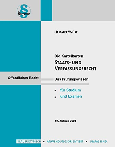 Karteikarten Staats- und Verfassungsrecht: Das Prüfungswissen für Schule und Examen (Karteikarten - Öffentliches Recht)