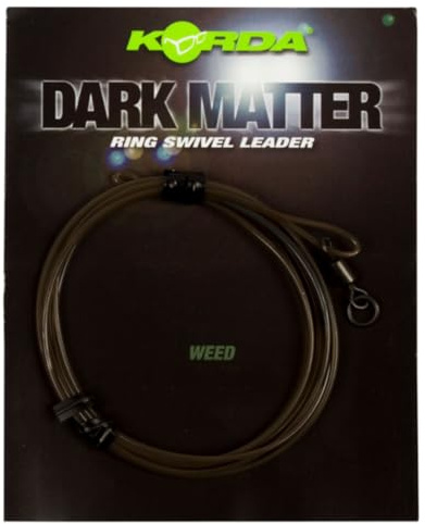 Korda Dark Matter Leader Size 8 Ring Swivel 100cm 30lb - Karpfenleader, Farbe:Weedy Green