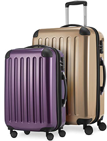 HAUPTSTADTKOFFER - Alex - 2er Kofferset Hartschale glänzend, mittelgrosser Koffer 65 cm + Handgepäck 55 cm, 74 + 42 Liter, TSA