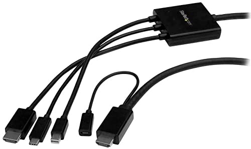 StarTech.com Cable Conversor Adaptador USB-C, HDMI o Mini DisplayPort a HDMI - 2 metros - Cable USB Type-C, Negro