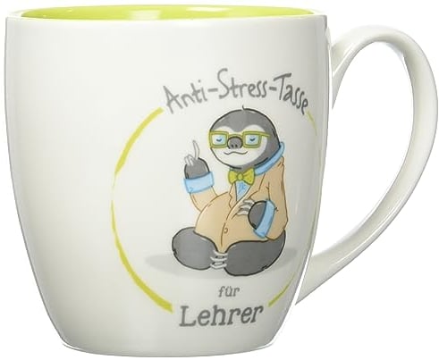 GRUSS & CO Anti-Stress-Tasse Motiv Lehrer | Tasse mit Spruch, 45 cl, New Bone China | Geschenk Danke | 45495