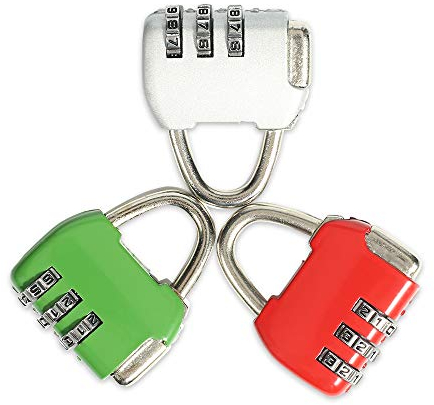 3-stelliges Zahlenschloss aus Zinklegierung, das kleine sichere Zahlenschloss für Koffer, Gepäck, Aktentaschen, Computertaschen, Schultaschen, Rucksäcke, Schubladen, Werkzeugset und Schränke, 3 Stück