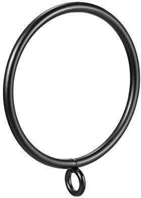 sourcing map Curtain Rings Metal 55mm Inner Dia Drapery Ring for Curtain Rods Black 24 Pcs