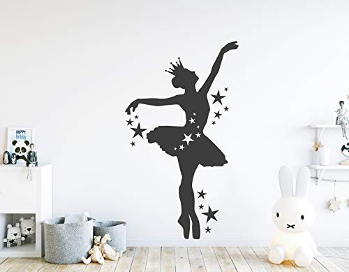 tjapalo® pkm449 Wandtattoo Mädchen Wandtatoo prinzessin Wandtattoo Kinderzimmer Mädchen Wandsticker Mädchenzimmer Wandaufkleber Fee, Farbe: flieder, Größe: H50xB29cm