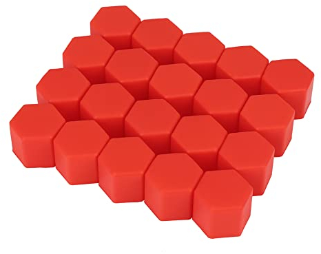 X AUTOHAUX Lot de 20 cache-moyeux en silicone rouge 21 mm