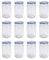 Britten & James 370ml Glass Jam Jar with Blue Gingham Twist Top Lid - Pack of 12. Perfect for Home Made Jam, Pickles and Chutney