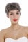 WIG ME UP - DW3107 HH-18 Human Hair Quality Wig unisex women men short wild wavy bowl cut dark gray flecked