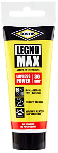 Bostik Legno Max Express Power innovativo adesivo per incollare il legno, senza poliuretani, extra forte e impermeabile, tubetto 100g, beige