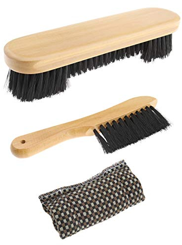 Create idea 3 Teiliges Billardtisch Bürsten Stoffreinigungs Werkzeugset mit Holzgriff für Snooker Billard Tischbett Eckenschienen