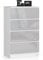 AKORD Kommode mit 4 Schubladen Beistellschrank Highboardmodernes Sideboard für Wohnzimmer Esszimmer Schlafzimmer Flur Badezimmer 60x99x40cmWeiß / Metallic-Glanz