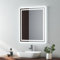 EMKE Illuminated LED Bathroom Mirror, Wall-Mounted Vanity Mirror 500x600mm with LED Light, Button Switch, Demister Pad, Adjustable Color Tones